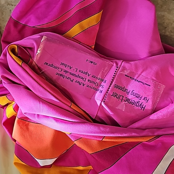 Trina Turk Vivid Pink & Orange Vista Long-Sleeve One Piece Swimsuit - Size XL - Picture 8 of 11